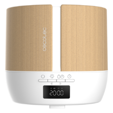 PureAroma 550 Connected White Woody. Difusor de aromas con Capacidad 500ml, Pantalla LED, Altavoz, Control por bluetooth, App, Temporizador 12h, 3 Modos de funcionamiento, Cobertura 30m2