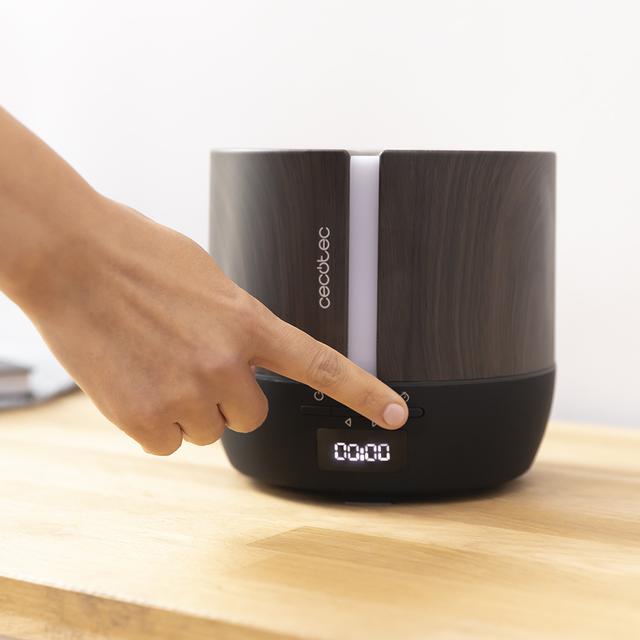 Diffusore di aromi PureAroma 550 Connected Black Woody. Capacità 500 ml, display LED, vivavoce, controllo via bluetooth, app, timer 12 h, 3 modalità di funzionamento, copertura 30 m²