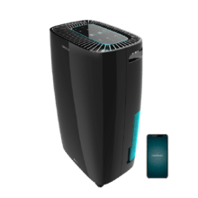 Deumidificatore Big Dry 4000 Expert Black Connected. Controllo Wi-Fi, 10L/giorno, Serbatoio rimovibile da 2,5L, Copertura 105m3/h, Gas R290, Silenzioso, Umidità da 40% a 80%, Display, Timer