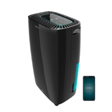 Big Dry 4000 Expert Black Connected. Deshumidificador con Control Wifi, 10L/día, Depósito extraíble 2,5L, Cobertura 105m3/h, Gas R290, Silencioso, Humedad 40% a 80%, Pantalla, Temporizador