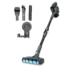 Aspirateur-balai sans fil Conga RockStar 500 X-Treme ErgoWet, sans sac, 4 en 1 : Vertical, balai, à main et nettoie-sols avec moteur Digital Brushless, 430 W, 24 KPA, jusqu'à 65 min d'autonomie et tube flexible