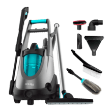 Nettoyeur haute pression et aspirateur Conga Triton 5000 UltraClean&Car. 1500 W, 4 en 1 : Nettoyeur haute pression, aspirateur de solides et liquides et fonction soufflerie, 120 bars, puissance d'aspiration de 15 kPa, kit d'accessoires.