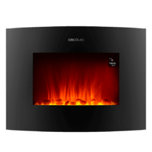 Caminetto elettrico Ready Warm 2250 Curved Flames Connected. 2000 W, dimensioni di 22", Wi-Fi, 2 livelli di potenza, telecomando, pannello curvo, timer, 20 m2