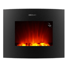 Caminetto elettrico Ready Warm 2650 Curved Flames Connected. 2000 W, dimensioni di 26", Wi-Fi, 2 livelli di potenza, telecomando, pannello curvo, timer, 25 m2