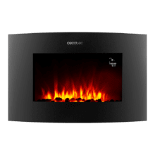 Caminetto elettrico Ready Warm 3550 Curved Flames Connected. 2000 W, dimensioni di 35", Wi-Fi, 2 livelli di potenza, telecomando, pannello curvo, timer, 30 m2