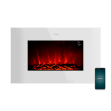 Lareira elétrica Ready Warm 3590 Flames Connected White. 2000 W, tamanho 35", Wi-Fi, 2 níveis de potência, comando à distância, temporizador, 30 m2