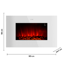 Cheminée électrique Ready Warm 3590 Flames Connected White. 2000 W, 35", Wi-Fi, 2 niveaux de puissance, télécommande, minuterie, 30 m² de surface couverte.