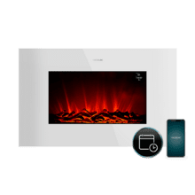 Lareira elétrica Ready Warm 3590 Flames Connected White. 2000 W, tamanho 35", Wi-Fi, 2 níveis de potência, comando à distância, temporizador, 30 m2