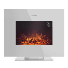 Lareira elétrica Ready Warm 2700 Design Flames White. 2000 W, tamanho 26", 2 níveis de potência, suporte de chão, comando à distância, temporizador, 25 m2