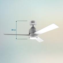 Ventilatore da soffitto EnergySilence Aero 4850 Style White 30 W 48" con luce LED, telecomando, 6 velocità, 3 modalità (bassa/media/alta), 3 pale, modalità inverno-estate e modalità brezza naturale.