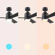 EnergySilence Aero 4850 Style Black Ventilador de techo de 30 W y 48” con luz LED, mando a distancia, 6 velocidades, 3 modos (Low/Medium/High), 3 aspas,  modo winter-summer y modo natural breeze.