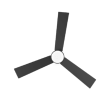 EnergySilence Aero 4850 Style Black 30 W 48" Deckenventilator mit LED-Licht, Fernbedienung, 6 Geschwindigkeiten, 3 Modi (Niedrig/Mittel/Hoch), 3 Flügel, Winter-Sommer-Modus und natürlicher Brise-Modus.