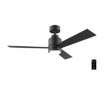 EnergySilence Aero 4850 Style Black Ventilador de techo de 30 W y 48” con luz LED, mando a distancia, 6 velocidades, 3 modos (Low/Medium/High), 3 aspas,  modo winter-summer y modo natural breeze.