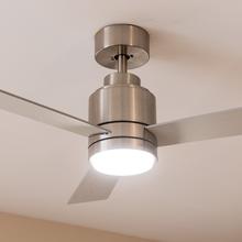 EnergySilence Aero 4849 Style Steel Ventilador de techo de 30 W con motor DC y 48” con luz LED, mando a distancia , 6 velocidades y 3 aspas.