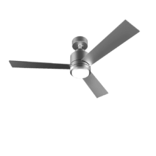 EnergySilence Aero 4849 Style Steel Ventilador de techo de 30 W con motor DC y 48” con luz LED, mando a distancia , 6 velocidades y 3 aspas.