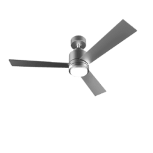 EnergySilence Aero 4850 Style Steel Ventilador de techo de 45 W con motor DC y 48” con luz LED, mando a distancia , 6 velocidades,3 modos (Low/Medium/High), 3 aspas,modo winter-summer y modo natural breeze.