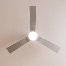 EnergySilence Aero 4850 Style Steel Ventilador de techo de 45 W con motor DC y 48” con luz LED, mando a distancia , 6 velocidades,3 modos (Low/Medium/High), 3 aspas,modo winter-summer y modo natural breeze.