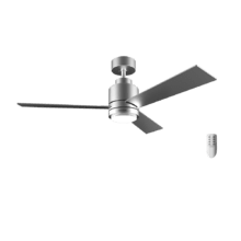 EnergySilence Aero 4850 Style Steel Ventilador de techo de 30 W con motor DC y 48” con luz LED, mando a distancia, 6 velocidades, 3 modos (Low/Medium/High), 3 aspas,modo winter-summer y modo natural breeze.