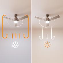 EnergySilence Aero 4849 Style Steel Ventilador de techo de 30 W con motor DC y 48” con luz LED, mando a distancia , 6 velocidades y 3 aspas.