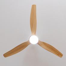 Ventilatore da soffitto EnergySilence Aero 5300 White&Wood Design 30W 52” con motore DC, luce LED, telecomando, 6 velocità, timer e modalità inverno-estate