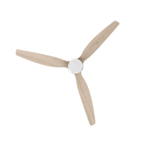 EnergySilence Aero 5300 White&Wood Design Ventilador de techo de 30W y 52” con motor DC, luz LED, mando a distancia, 6 velocidades, temporizador y modo winter-summer