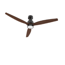 EnergySilence Aero 5300 Black&Wood Design Ventilador de techo de 30W y 52” con motor DC, luz LED, mando a distancia, 6 velocidades, temporizador y modo winter-summer