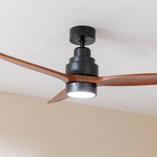 Ventilador de techo EnergySilence Aero 5300 Black&Wood Design Ventilador de techo de 40 W y 52” con motor DC, luz LED, mando a distancia, 6 velocidades, temporizador y modo winter-summer.