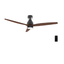 EnergySilence Aero 5300 Black&Wood Design Ventilador de techo de 30W y 52” con motor DC, luz LED, mando a distancia, 6 velocidades, temporizador y modo winter-summer