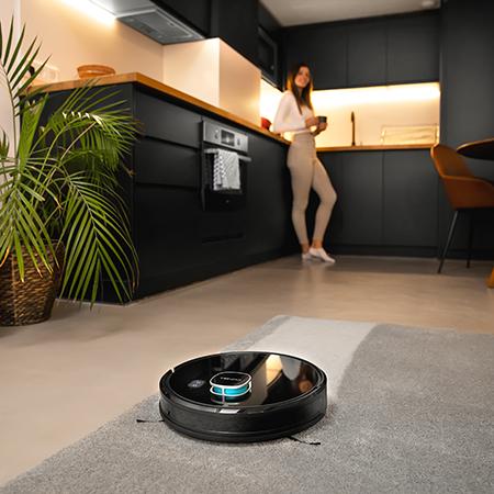 Conga Eternal Max Ultimate. Robot aspirador con mapeo láser y Friegasuelos con Tecnología Láser, 3000 Pa, Autonomía 110 min, 3 Niveles de Potencia y Fregado, Cepillo Multifunción, APP, Incluye Filtro Extra