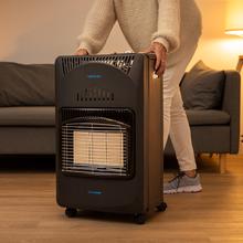 Ready Warm 4000 Slim Fold + Estufa De Gas Plegable Con 4200 W, 3 Niveles De Potencia, Bolsa De Transporte,  4 Ruedas, Bombonas De 15 Kg, Encendido Piezoeléctrico Y Triple Sistema De Seguridad.