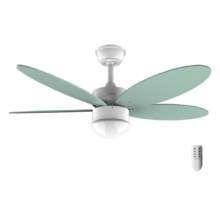 Ventilateur de plafond 42" EnergySilence Aero 4260 Mint avec moteur DC 40 W, lumière LED, télécommande, minuterie, 6 vitesses et 5 pales réversibles.