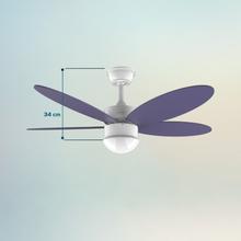 EnergySilence Aero 4260 Purple Ventilador de techo de 40 W con motor DC  y 42” con luz LED, mando a distancia , temporizador, 6 velocidades y 5 aspas reversibles.