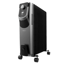 ReadyWarm 11000 Space 360 Black. Radiador Eléctrico de Aceite con 11 Módulos, Bajo Consumo, 2500 W, 3 Niveles, Recogecables, Tecnología 360, Sistema de Seguridad, 28 m2