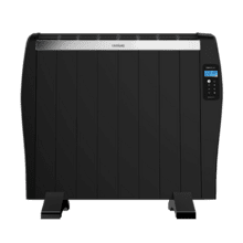 ReadyWarm 1800 Thermal Black. Aquecedor elétrico de baixo consumo de 8 Elementos, 1200 W, de Parede ou de pé, Temporizador, Comando à distância, Painel LCD, 15 m2