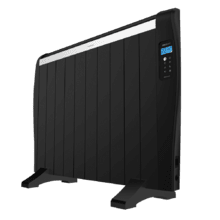 Stufa elettrica a Basso Consumo Ready Warm 2000 Thermal Black. 10 elementi, 1500 W, montaggio a parete o a pavimento, timer, telecomando, display LCD, 20 m2