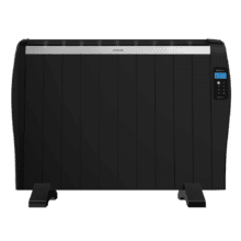 ReadyWarm 2000 Thermal Black. Aquecedor elétrico de baixo consumo com10 Elementos, 1500 W, de Parede ou de pé, Temporizador, Comando à distância, Painel LCD, 20 m2