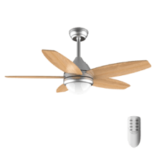 EnergySilence Aero 495 55 W 42” Deckenventilator mit LED-Licht, Fernbedienung, Timer, 3 Geschwindigkeiten und 5 Wendeflügeln.