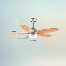 Ventilateur de plafond EnergySilence Aero 495 55 W 42" avec lumière LED, télécommande, minuterie, 3 vitesses et 5 pales réversibles.