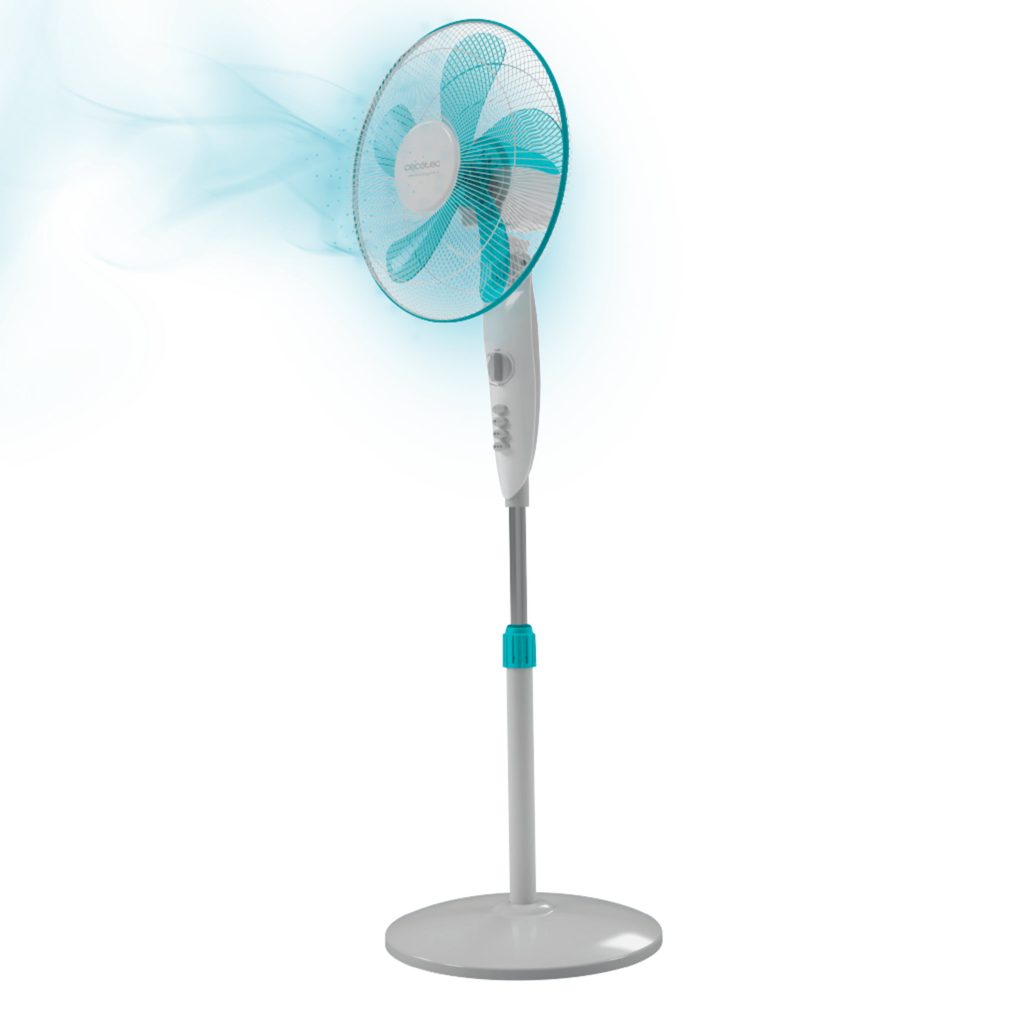 EnergySilence 520 PowerVentilateur sur pied de 16” avec 50 W et minuterie, 4 vitesses, oscillation, silencieux, hauteur ajustable, 5 pales et sécurité maximale.