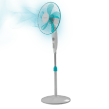 Standventilator EnergySilence 520 Power 5 Flügel 16"(40cm) Durchmesser, oszillierend, 4 Geschwindigkeiten, einstellbar (110-135cm), Kupfermotor, 2 Stunde Timer, 50W