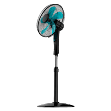 EnergySilence 520 Power Black. Ventilador de Pie con Temporizador, 50 W, 5 Aspas 40 cm de Diámetro, Oscilante, 4 Velocidades, Ajustable 110-130 cm, Motor de Cobre, Negro