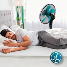 Ventilatore a piantana EnergySilence 520 Power Black. 5 pale 16'' (40 cm) di diametro, oscillazione, 4 velocità, regolabile (110-135 cm), motore in rame, timer 2 h, 50 W