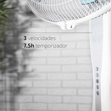 EnergySilence 530 Power Connected White Bodenventilator 5 Flügeln, 30 cm (12") Durchmesser, 3 Geschwindigkeiten, Kupfermotor, rotierendes Gitter, Fernbedienung, 2-Stunden-Timer, 50 W