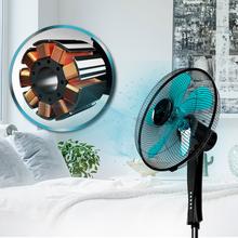 EnergySilence 530 Power Connected Black Ventilator 5 Flügeln, 30 cm (12") Durchmesser, 3 Geschwindigkeiten, Kupfermotor, rotierendes Gitter, Fernbedienung, 2-Stunden-Timer, 50 W