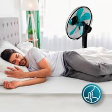 EnergySilence 530 Power Connected Black Ventilator 5 Flügeln, 30 cm (12") Durchmesser, 3 Geschwindigkeiten, Kupfermotor, rotierendes Gitter, Fernbedienung, 2-Stunden-Timer, 50 W