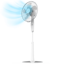 EnergySilence 1009 Extreme Flow Ventilador de Pie con Temporizador, 60 W, 10 aspas, Potente, Oscilante, Silencioso, 3 velocidades, Regulable, Motor de Cobre, Blanco