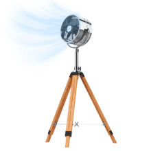 EnergySilence 1199 Woody Ventilador Trípode de 80 W, 3 Aspas de 12 Pulgadas, 30 cm diámetro, Motor de Cobre, 3 Velocidades, Trípode de Madera y Altura Regulable 90 cm.