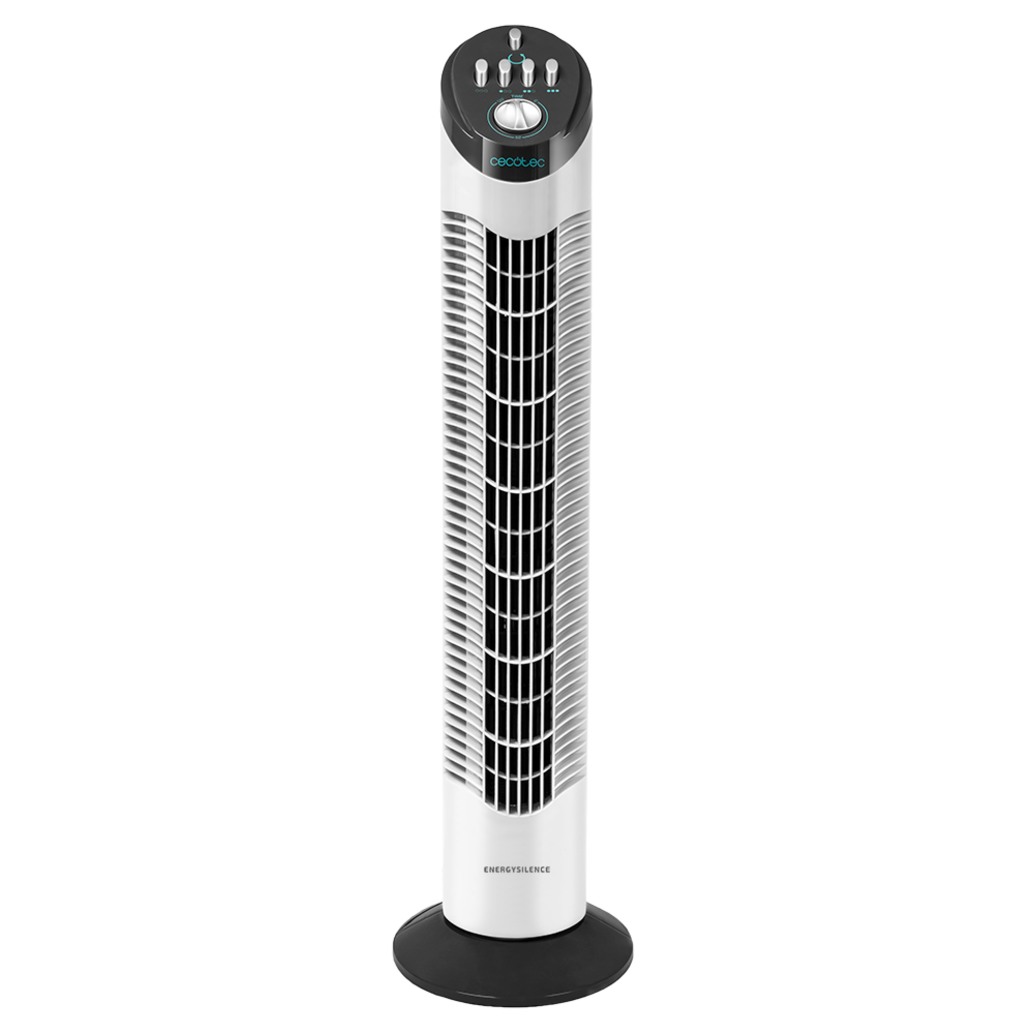 Ventilador de Torre con Temporizador EnergySilence 790 Skyline. 50 W, 30'' (76cm) de Altura, Mecánico, Oscilante, Motor de Cobre, 3 Velocidades, Blanco
