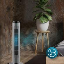 EnergySilence 8190 Skyline Ionic. Ventilador de Torre Digital con Mando a Distancia y Temporizador, 60 W, 33'' (84cm) de Altura, Oscilante, Ionizador, Motor de Cobre, 3 Velocidades, Gris