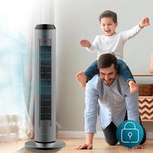 EnergySilence 8190 Skyline Ionic. Ventilador de Torre Digital con Mando a Distancia y Temporizador, 60 W, 33'' (84cm) de Altura, Oscilante, Ionizador, Motor de Cobre, 3 Velocidades, Gris